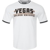 Pro Standard NHL Mens Mens NHL Classic Chenille Cotton Double Knit Short Sleeve Tee(White/Black)