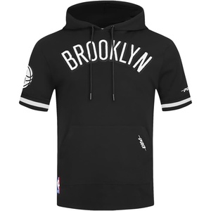 Pro Standard Mens NBA Classic Chenille Cotton Double Knit Short Sleeve Hoodie(Black)