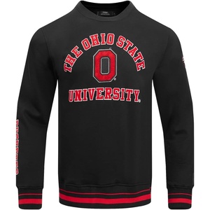 Pro Standard Men’s Pro Standard Mens Classic Chenille Brushed Back French Terry Crewneck Sweatshirt(Black/Red/Black)