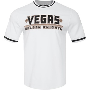 Pro Standard NHL Mens Mens NHL Classic Chenille Cotton Double Knit Short Sleeve Tee(White/Black)