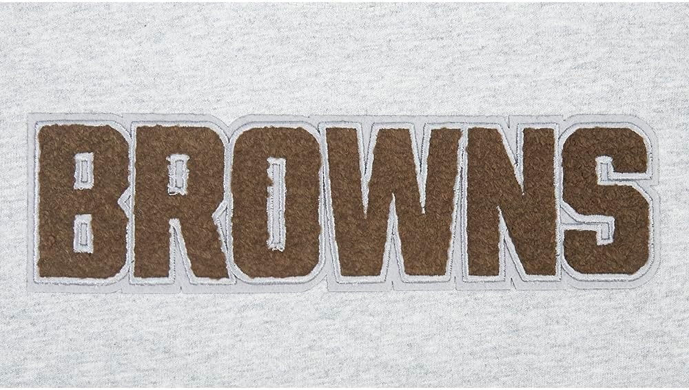 image:imagePro Standard Big Boys NFL Cleveland Browns Classic Chenille Short Sleeve Tee Heather Grey S