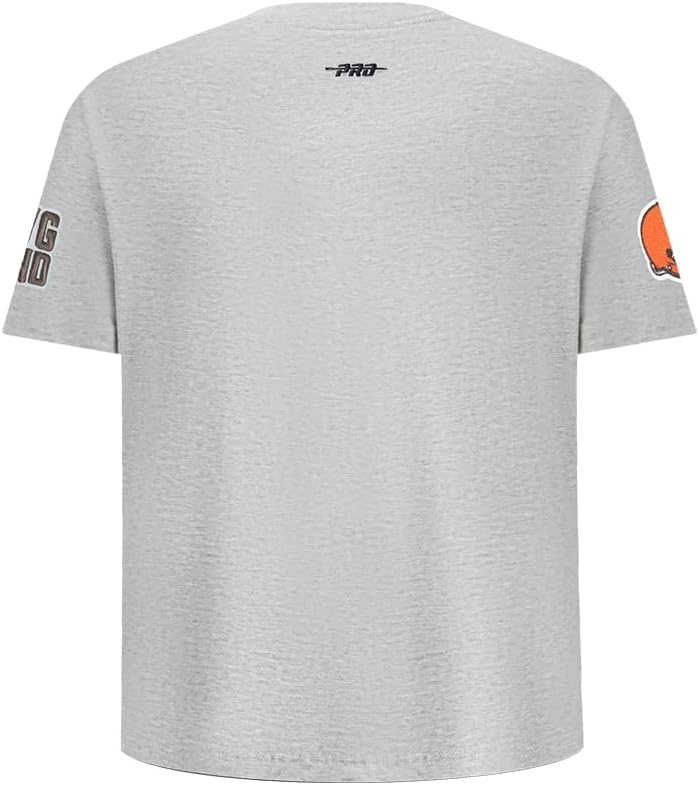 image:imagePro Standard Big Boys NFL Cleveland Browns Classic Chenille Short Sleeve Tee Heather Grey S