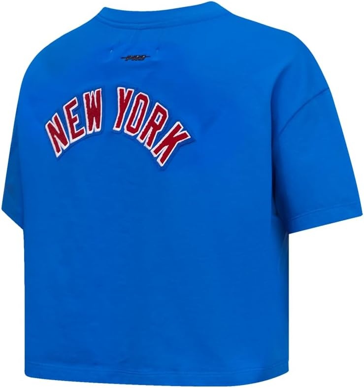 image:imagePro Standard NHL Womens Pro Standard Womens NHL Classic Chenille Short Sleeve Boxy TeeRoyal Blue