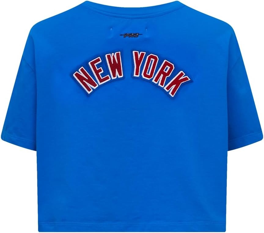 image:imagePro Standard NHL Womens Pro Standard Womens NHL Classic Chenille Short Sleeve Boxy TeeRoyal Blue