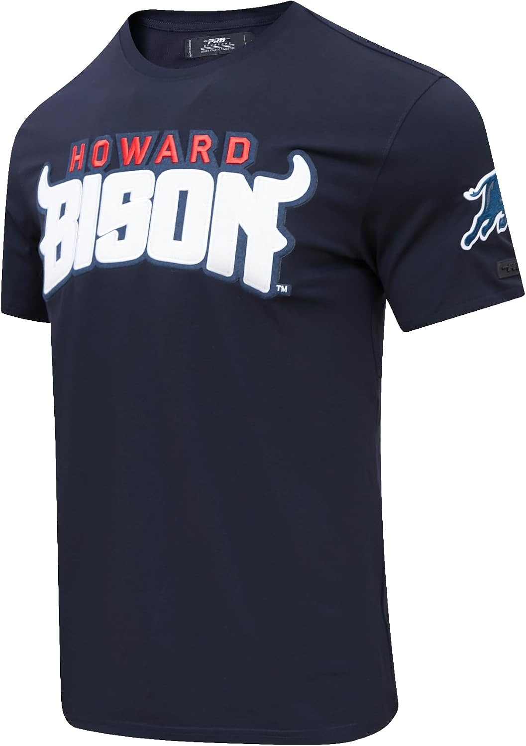 image:imagePro Standard Mens Howard Bison College Classic Chenille Short Sleeve Tee Midnight Navy S