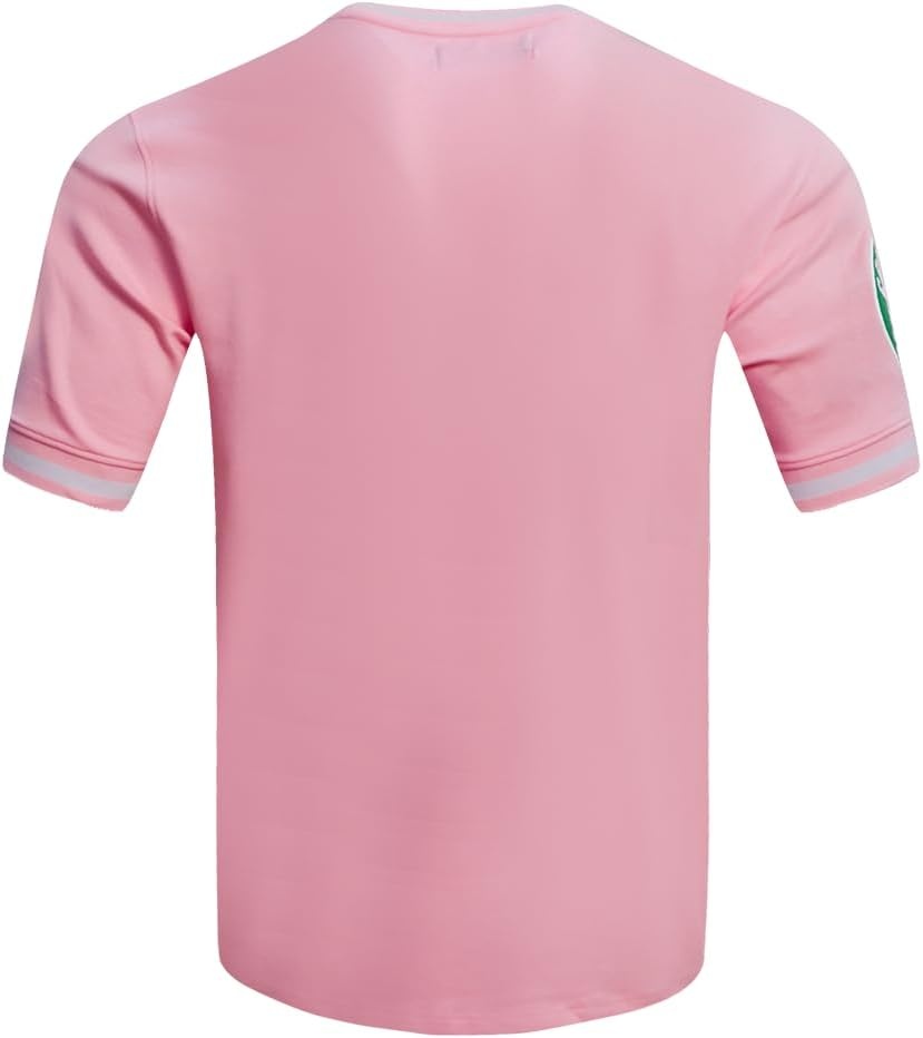 image:imagePro Standard NBA Mens Mens NBA Classic Chenille Standard Double Knit Short Sleeve ShirtPink