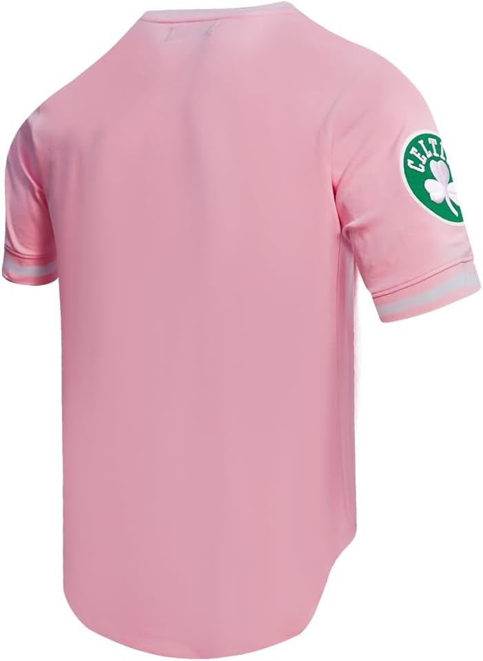 image:imagePro Standard NBA Mens Mens NBA Classic Chenille Standard Double Knit Short Sleeve ShirtPink