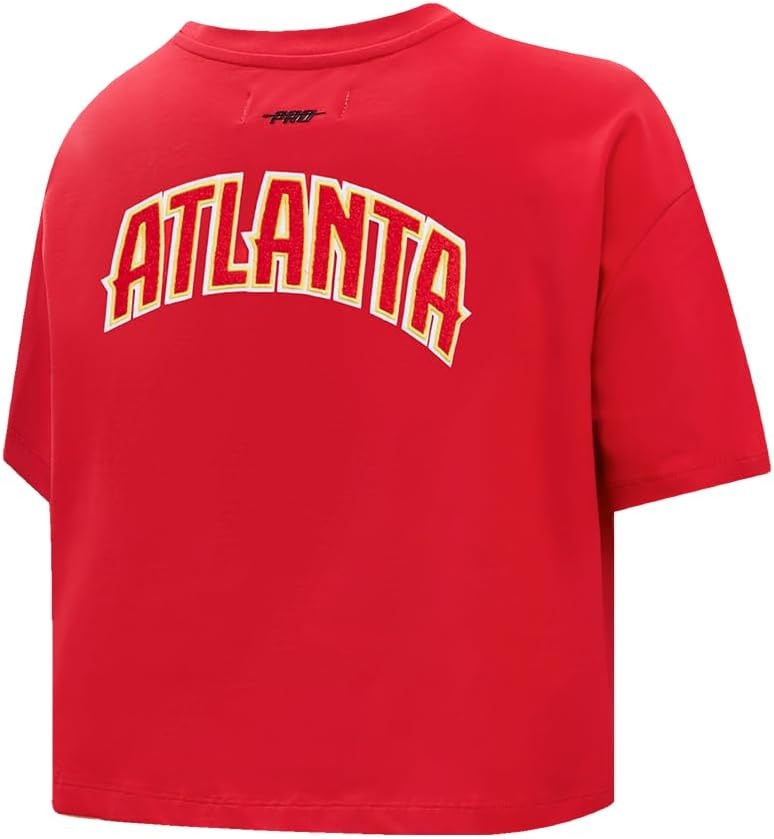 image:imagePro Standard NBA Womens Womens NBA Classic Chenille Cotton Single Jersey Short Sleeve Boxy TeeRed