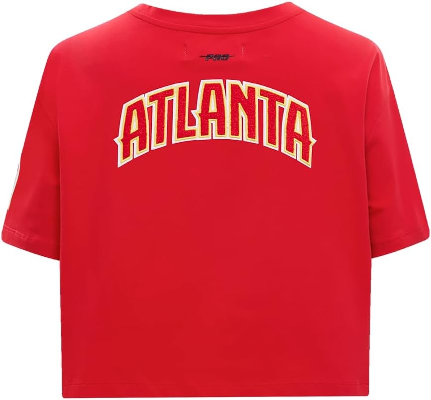 image:imagePro Standard NBA Womens Womens NBA Classic Chenille Cotton Single Jersey Short Sleeve Boxy TeeRed
