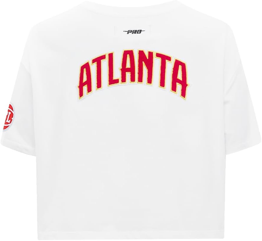 image:imagePro Standard NBA Womens Womens NBA Classic Chenille Cotton Single Jersey Short Sleeve Boxy TeeWhite