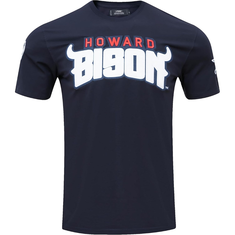 image:imagePro Standard Mens Howard Bison College Classic Chenille Short Sleeve Tee Midnight Navy S