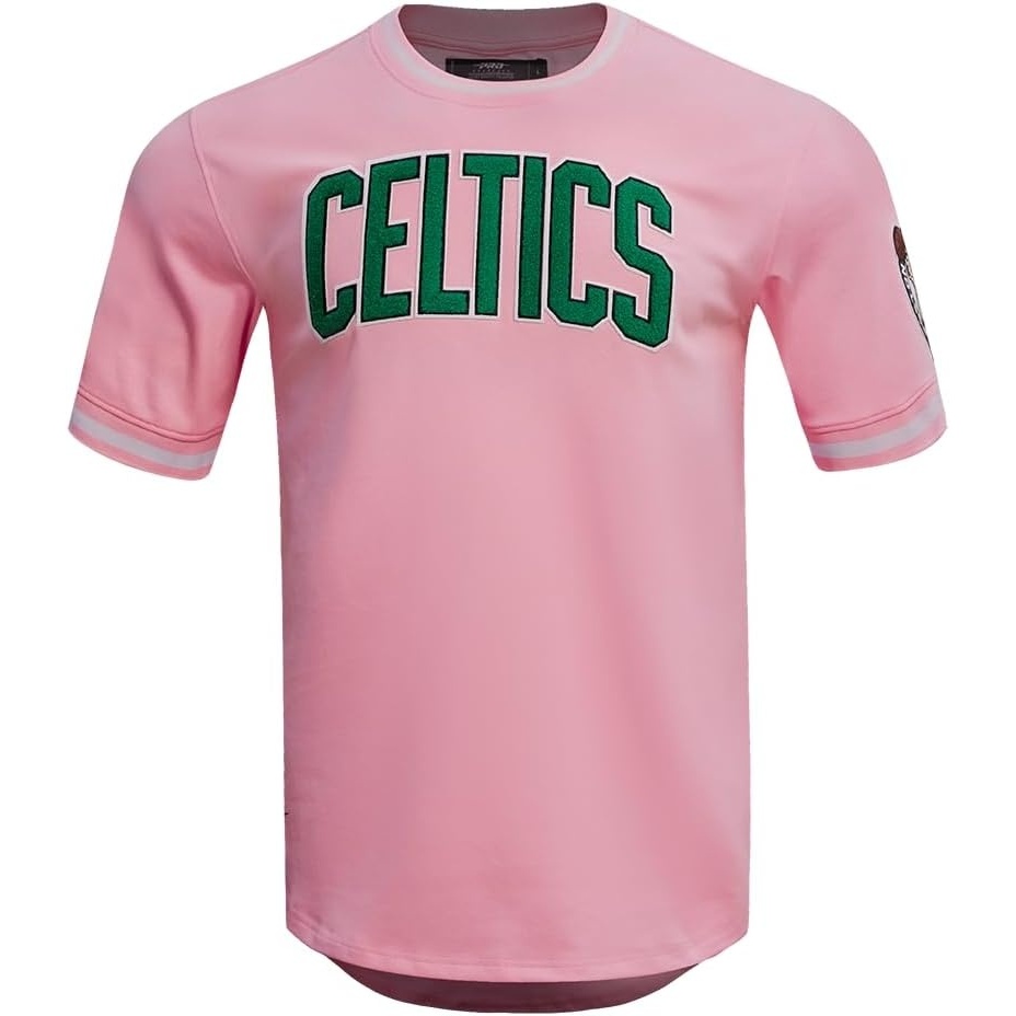 image:imagePro Standard NBA Mens Mens NBA Classic Chenille Standard Double Knit Short Sleeve ShirtPink