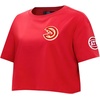Pro Standard NBA Womens Womens NBA Classic Chenille Cotton Single Jersey Short Sleeve Boxy Tee(Red)
