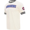 Pro Standard NHL Mens Pro Standard Mens NHL Classic Chenille Cotton Double Knit Short Sleeve Tee(Eggshell/ Black)