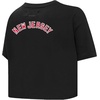 Pro Standard NHL Womens Womens NHL Classic Chenille Cotton Single Jersey Short Sleeve Boxy Tee(Black)