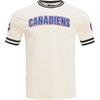 Pro Standard NHL Mens Pro Standard Mens NHL Classic Chenille Cotton Double Knit Short Sleeve Tee(Eggshell/ Black)