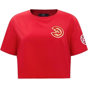 Pro Standard NBA Womens Womens NBA Classic Chenille Cotton Single Jersey Short Sleeve Boxy Tee(Red)