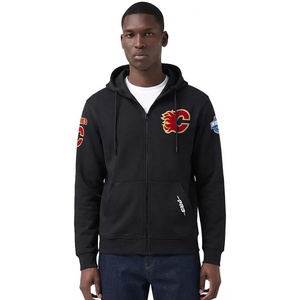 Pro Standard NHL mens Mens Nhl Classic Chenille Cotton Double Knit Full Zip Hoodie(Black)