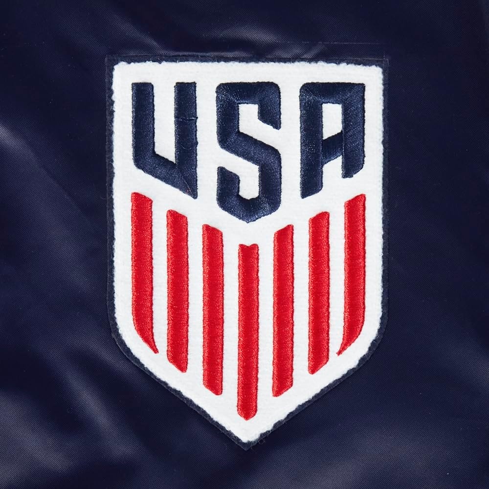 image:imagePro Standard National Teams mens Mens Usmnt Classic Chenille Satin JacketMidnight NavyRedMidnight Navy