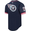 Pro Standard Mens NFL Mesh Button Down Top(Midnight Navy/Red)