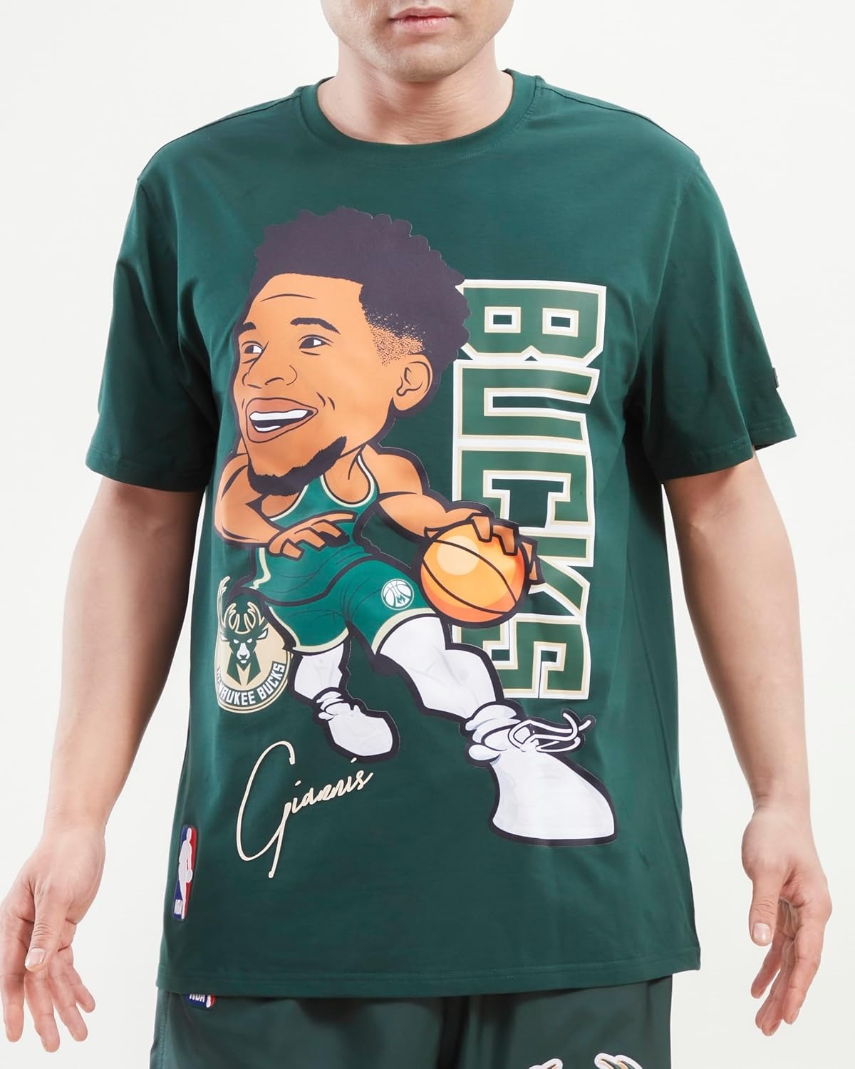 image:imageMens NBA Milwaukee Bucks Remix Avatar Cotton Short Sleeve TeeForest Green