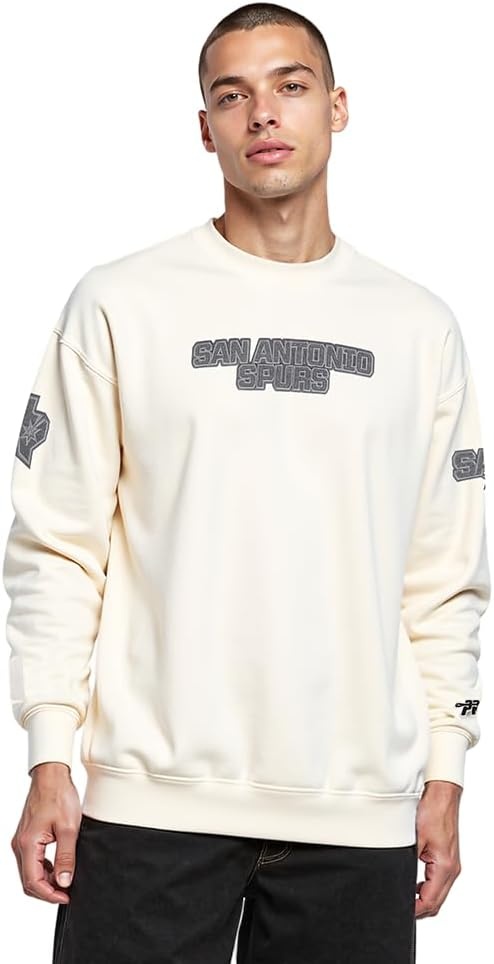 image:imagePro Standard Mens NBA Reverse French Terry Brushed Back French Terry Crewneck SweatshirtEggshell