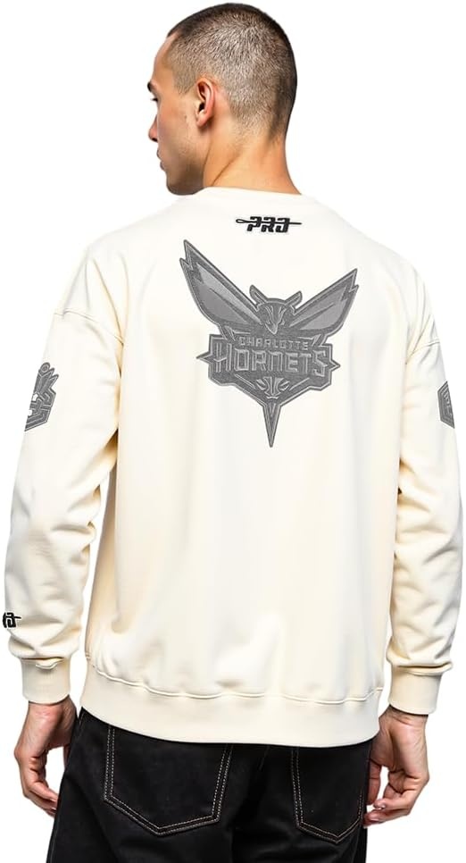 image:imagePro Standard Mens NBA Reverse French Terry Brushed Back French Terry Crewneck SweatshirtEggshell