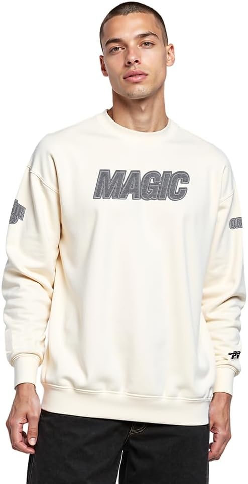 image:imagePro Standard Mens NBA Reverse French Terry Brushed Back French Terry Crewneck SweatshirtEggshell