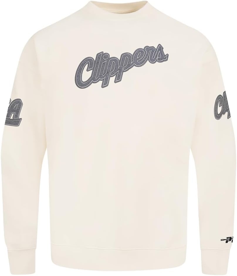 image:imagePro Standard Mens NBA Reverse French Terry Brushed Back French Terry Crewneck SweatshirtEggshell