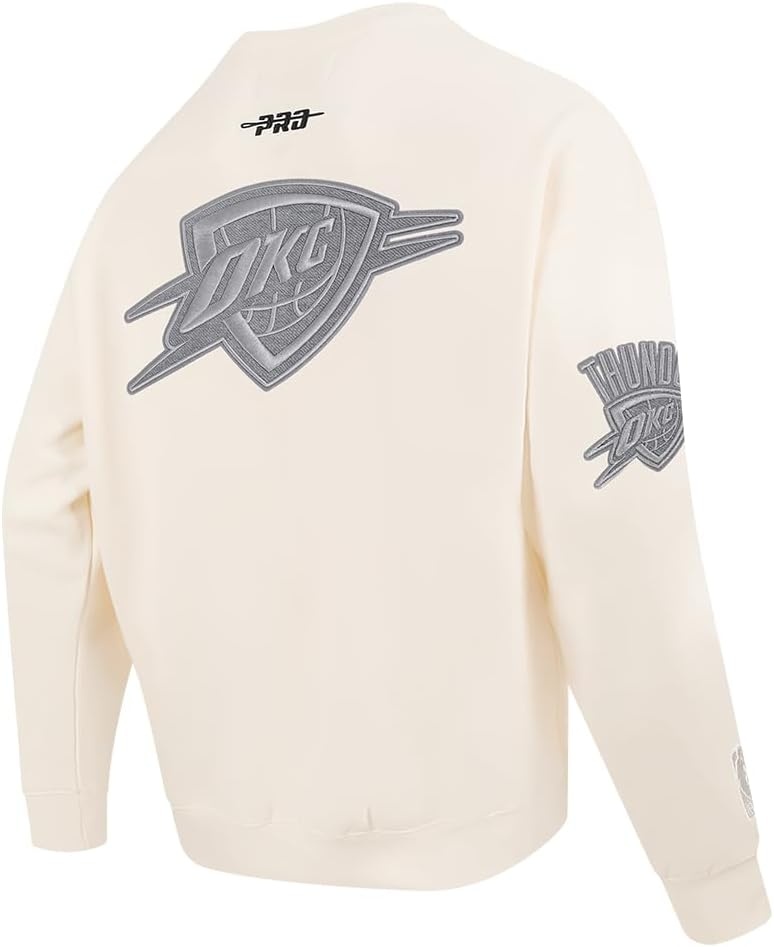 image:imagePro Standard Mens NBA Reverse French Terry Brushed Back French Terry Crewneck SweatshirtEggshell
