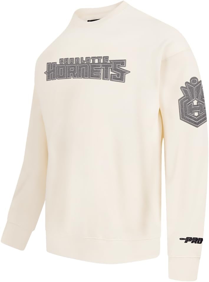 image:imagePro Standard Mens NBA Reverse French Terry Brushed Back French Terry Crewneck SweatshirtEggshell