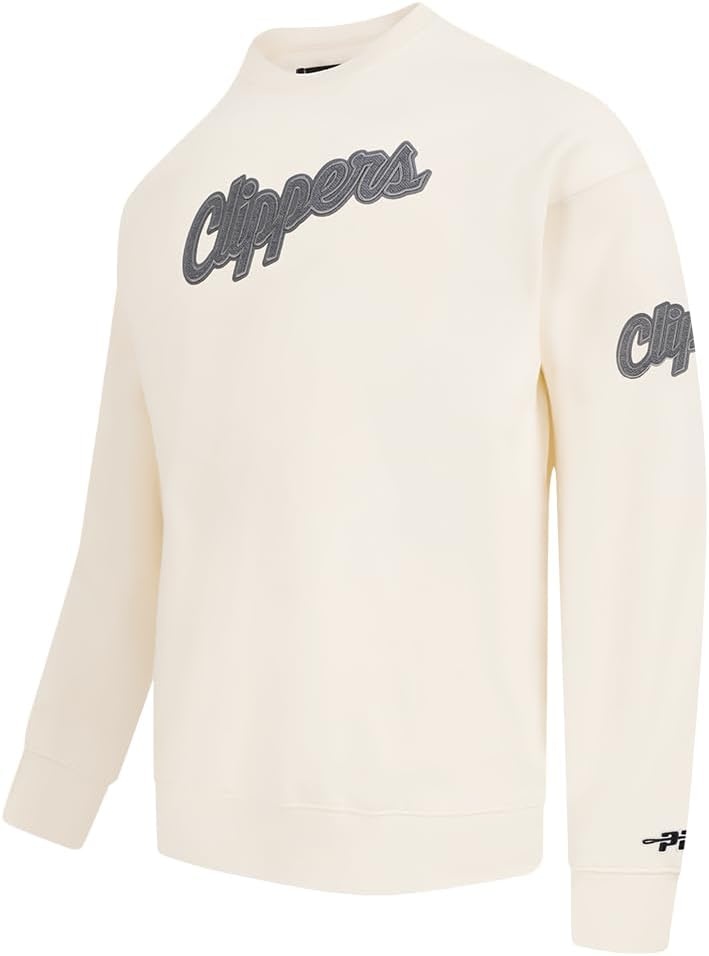 image:imagePro Standard Mens NBA Reverse French Terry Brushed Back French Terry Crewneck SweatshirtEggshell