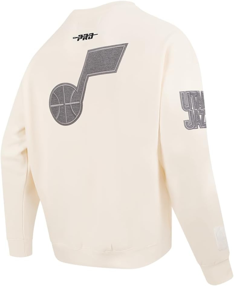 image:imagePro Standard Mens NBA Reverse French Terry Brushed Back French Terry Crewneck SweatshirtEggshell