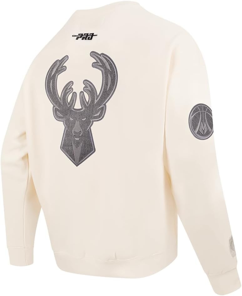 image:imagePro Standard Mens NBA Reverse French Terry Brushed Back French Terry Crewneck SweatshirtEggshell