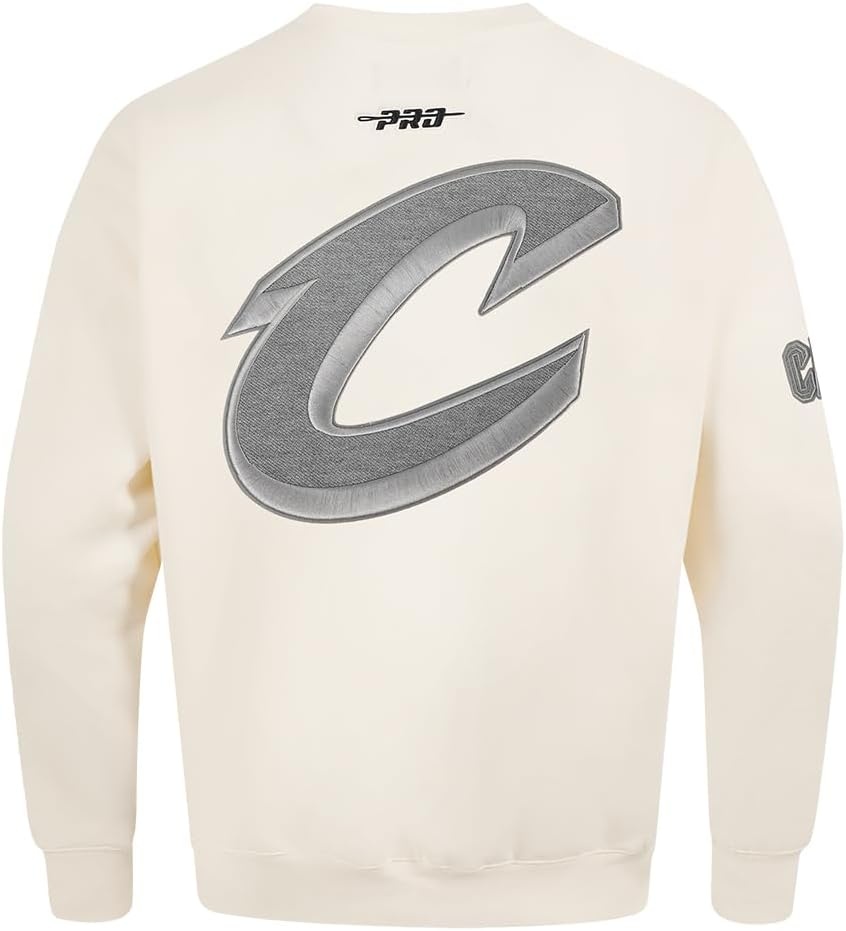 image:imagePro Standard Mens NBA Reverse French Terry Brushed Back French Terry Crewneck SweatshirtEggshell