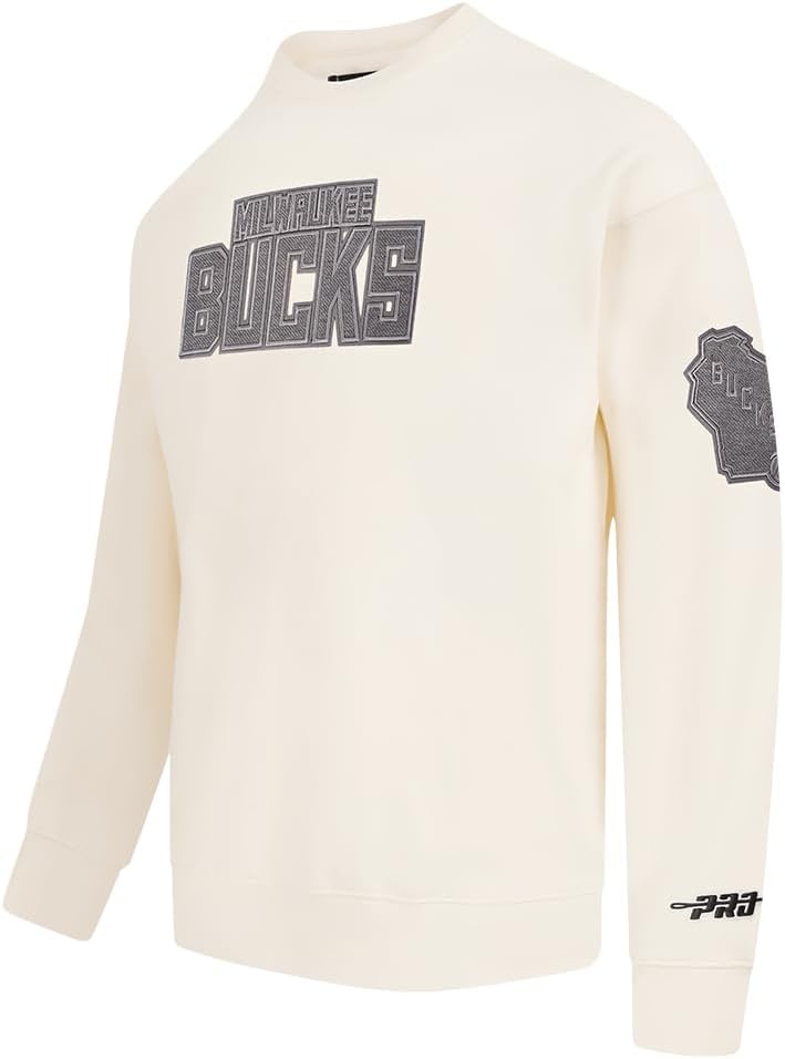 image:imagePro Standard Mens NBA Reverse French Terry Brushed Back French Terry Crewneck SweatshirtEggshell
