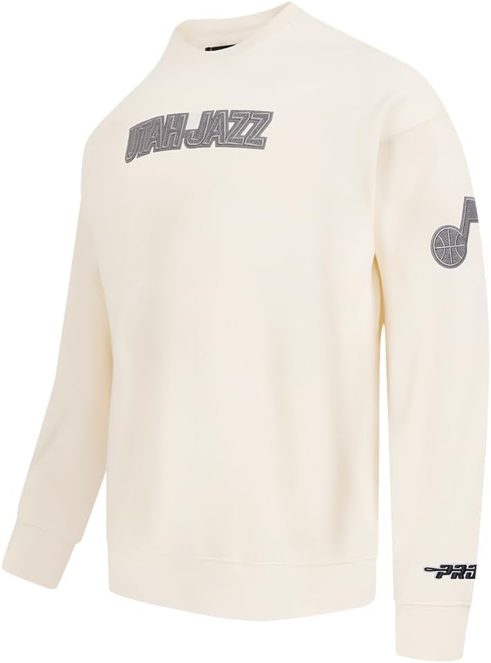 image:imagePro Standard Mens NBA Reverse French Terry Brushed Back French Terry Crewneck SweatshirtEggshell