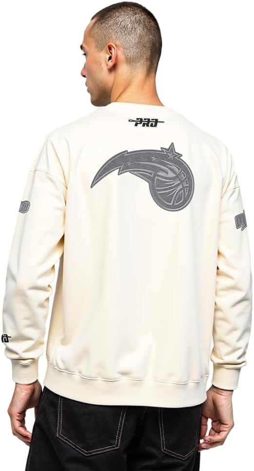 image:imagePro Standard Mens NBA Reverse French Terry Brushed Back French Terry Crewneck SweatshirtEggshell