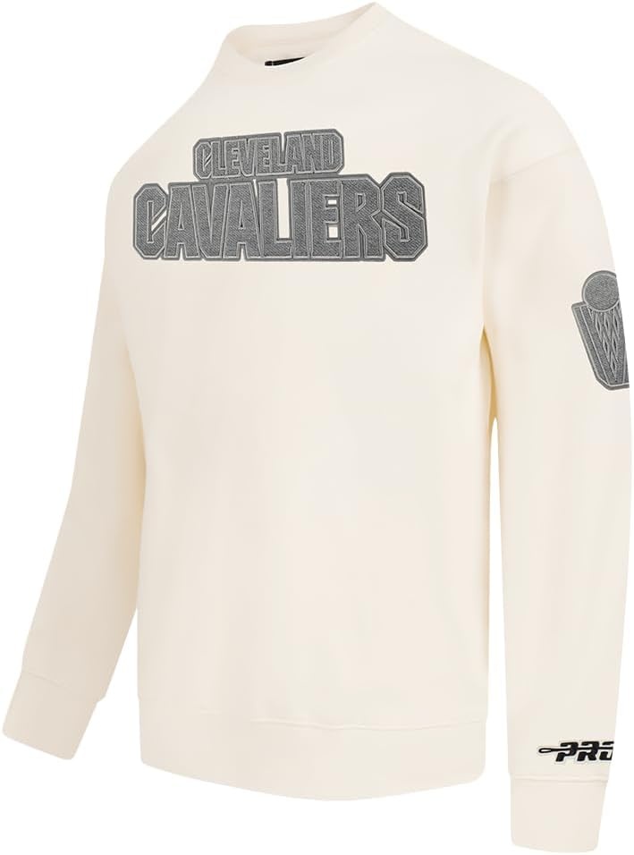image:imagePro Standard Mens NBA Reverse French Terry Brushed Back French Terry Crewneck SweatshirtEggshell