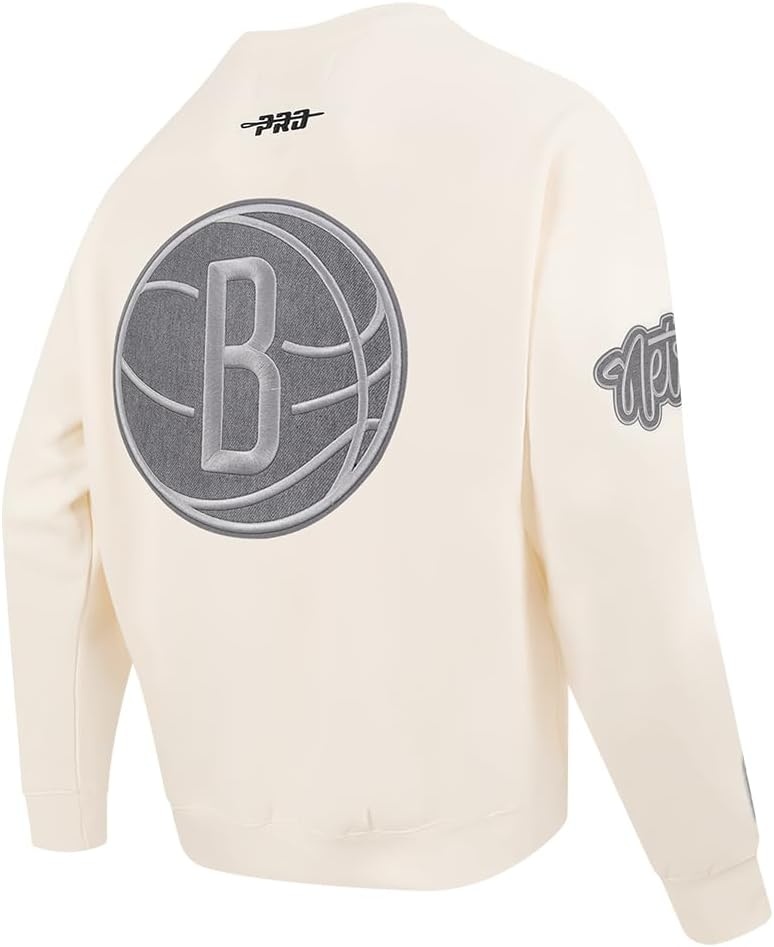 image:imagePro Standard Mens NBA Reverse French Terry Brushed Back French Terry Crewneck SweatshirtEggshell