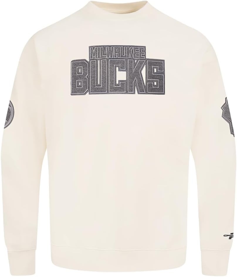 image:imagePro Standard Mens NBA Reverse French Terry Brushed Back French Terry Crewneck SweatshirtEggshell