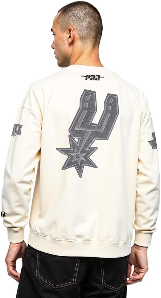 image:imagePro Standard Mens NBA Reverse French Terry Brushed Back French Terry Crewneck SweatshirtEggshell