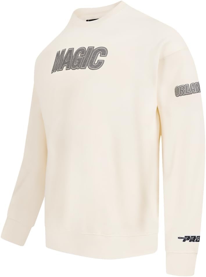 image:imagePro Standard Mens NBA Reverse French Terry Brushed Back French Terry Crewneck SweatshirtEggshell