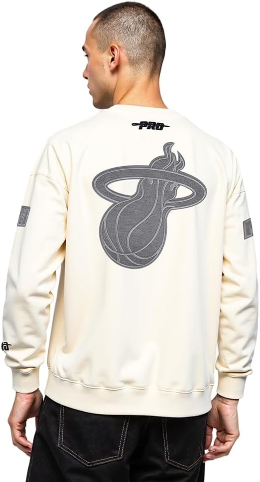 image:imagePro Standard Mens NBA Reverse French Terry Brushed Back French Terry Crewneck SweatshirtEggshell