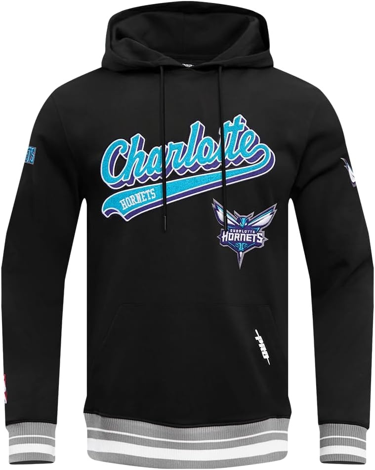 image:imagePro Standard Mens NBA Script Tail Brushed Back French Terry Pull Over HoodieBlackGray