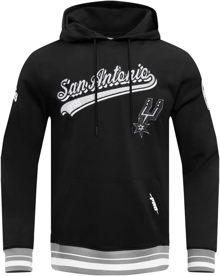 image:imagePro Standard Mens NBA Script Tail Brushed Back French Terry Pull Over HoodieBlackGray