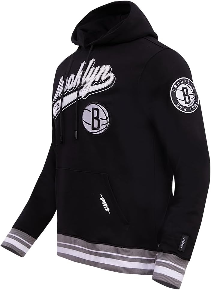 image:imagePro Standard Mens NBA Script Tail Brushed Back French Terry Pull Over HoodieBlackGray