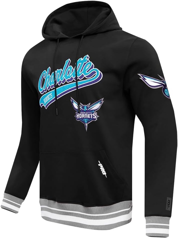 image:imagePro Standard Mens NBA Script Tail Brushed Back French Terry Pull Over HoodieBlackGray