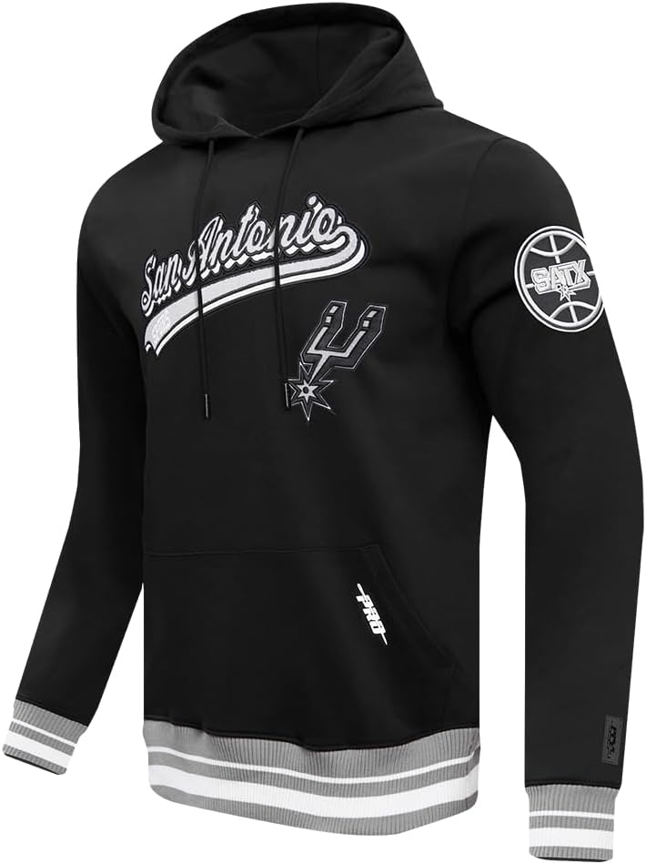 image:imagePro Standard Mens NBA Script Tail Brushed Back French Terry Pull Over HoodieBlackGray