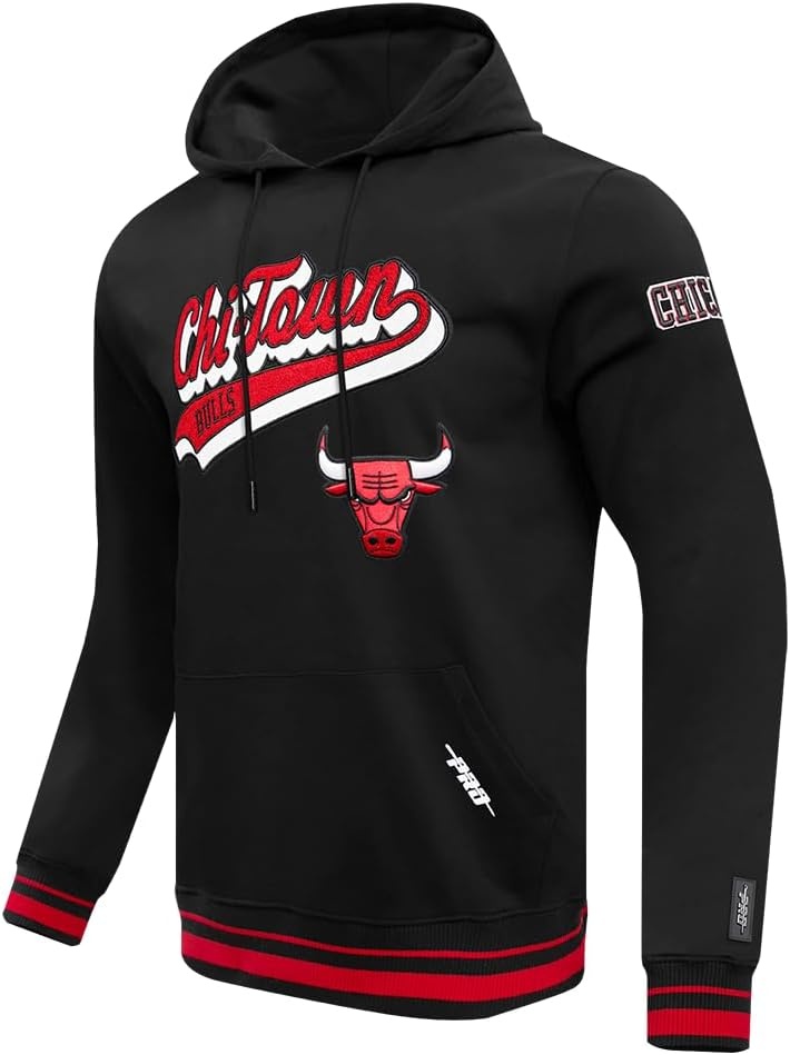 image:imagePro Standard Mens NBA Script Tail Brushed Back French Terry Pull Over HoodieBlackRedBlack